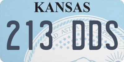 KS license plate 213DDS