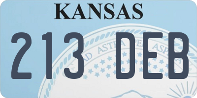 KS license plate 213DEB