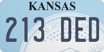 KS license plate 213DED