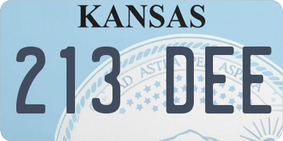 KS license plate 213DEE