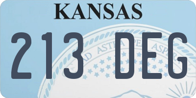 KS license plate 213DEG