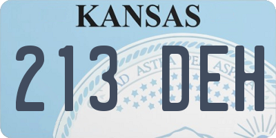 KS license plate 213DEH