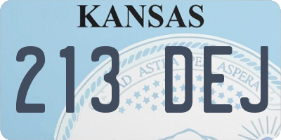 KS license plate 213DEJ