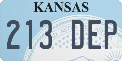 KS license plate 213DEP