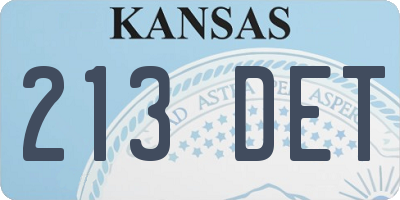 KS license plate 213DET