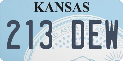 KS license plate 213DEW