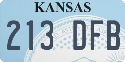 KS license plate 213DFB