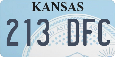 KS license plate 213DFC