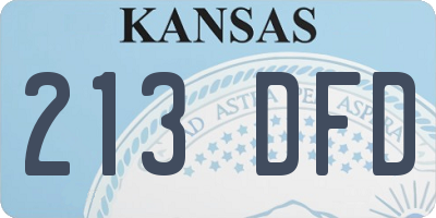 KS license plate 213DFD