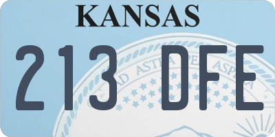 KS license plate 213DFE