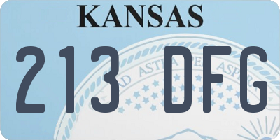 KS license plate 213DFG