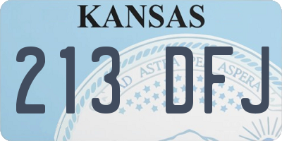 KS license plate 213DFJ