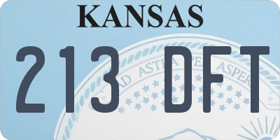 KS license plate 213DFT