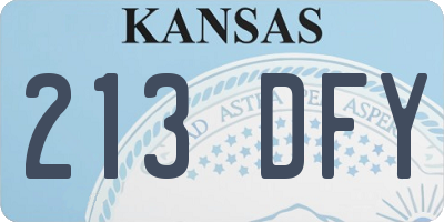 KS license plate 213DFY
