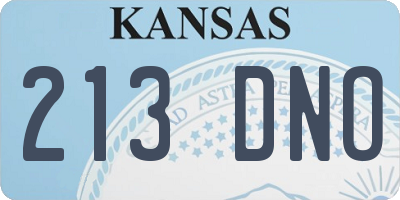 KS license plate 213DNO
