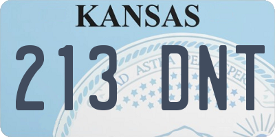KS license plate 213DNT