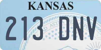 KS license plate 213DNV