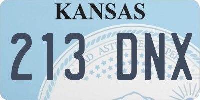 KS license plate 213DNX
