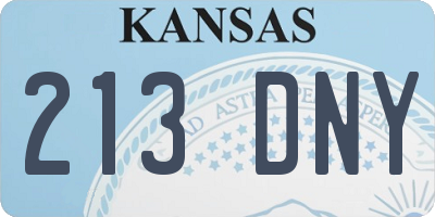 KS license plate 213DNY
