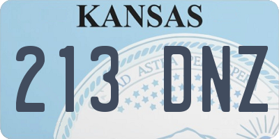 KS license plate 213DNZ
