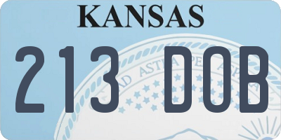 KS license plate 213DOB