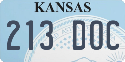 KS license plate 213DOC
