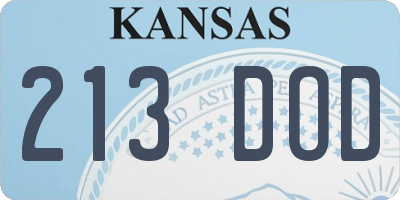 KS license plate 213DOD