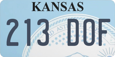 KS license plate 213DOF