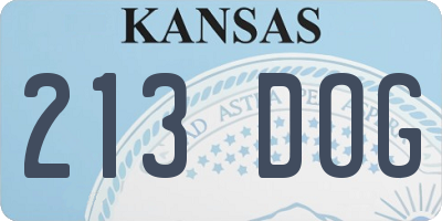 KS license plate 213DOG