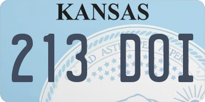 KS license plate 213DOI