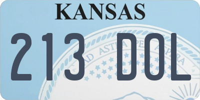 KS license plate 213DOL