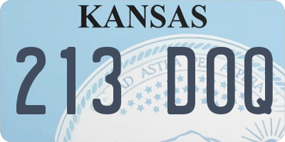 KS license plate 213DOQ