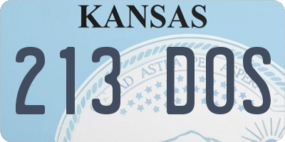 KS license plate 213DOS