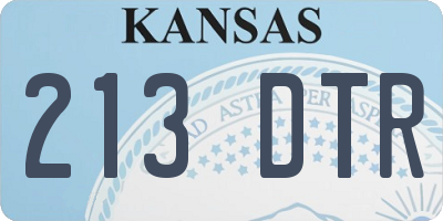 KS license plate 213DTR