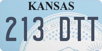 KS license plate 213DTT
