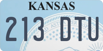 KS license plate 213DTU