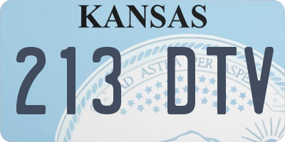 KS license plate 213DTV