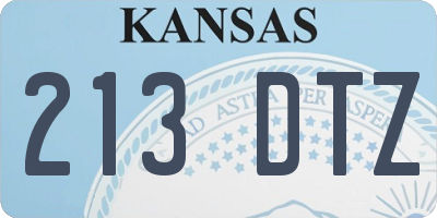 KS license plate 213DTZ