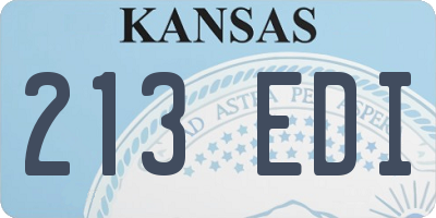 KS license plate 213EDI