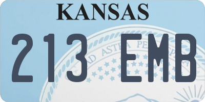 KS license plate 213EMB