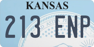 KS license plate 213ENP