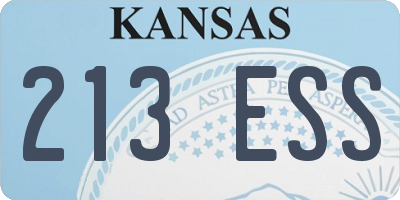 KS license plate 213ESS