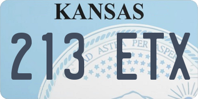 KS license plate 213ETX