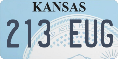 KS license plate 213EUG