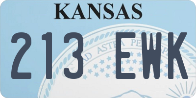 KS license plate 213EWK