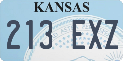 KS license plate 213EXZ