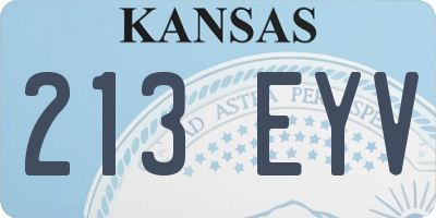 KS license plate 213EYV
