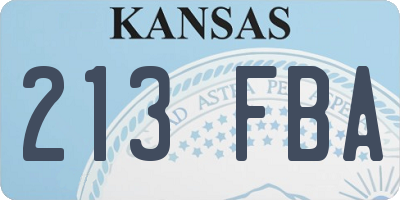 KS license plate 213FBA