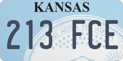 KS license plate 213FCE