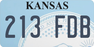 KS license plate 213FDB